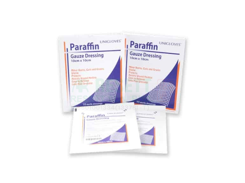 Unigloves Paraffin Gauze Dressing 10 cm x 10 cm - 10's
