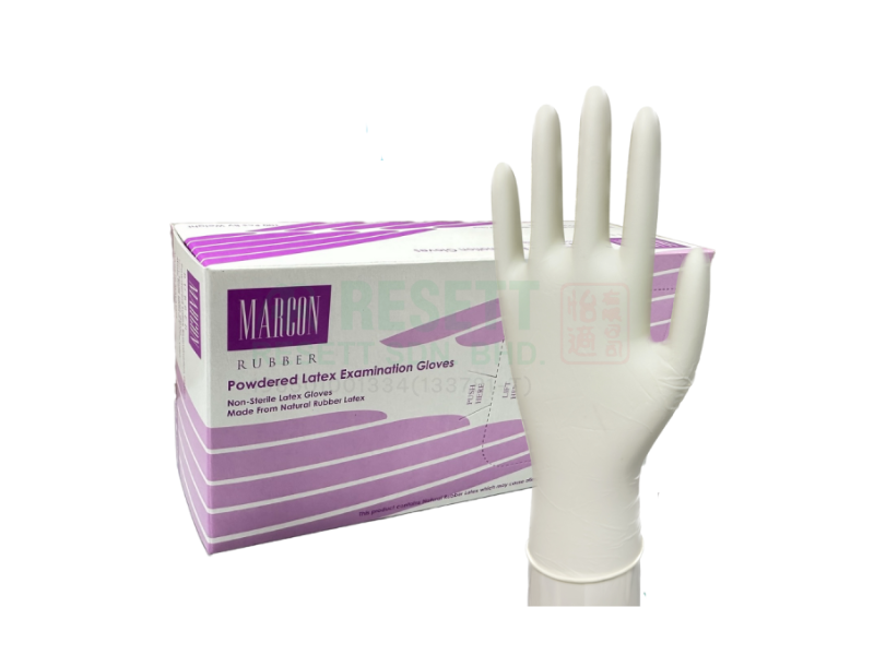 Marcon Rubber Medical Grade Powdered Latex Exam Gloves AQL1.5